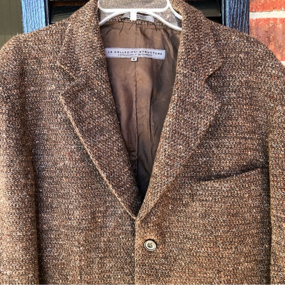 Le Collezioni Structure Brown Virgin Wool Blend Blazer M - Picture 2 of 16